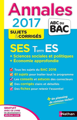 Annales ABC du bac - sujets & corrigés Tome 11 : sciences économiques et sociales - terminale ES - spécifique & spécialité