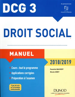 DCG 3 - droit social - manuel (édition 2018/2019)