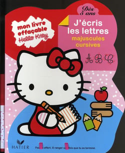 Hello kitty - mon livre effaçable - j'écris les majuscules cursives