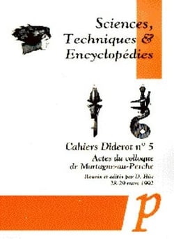 Sciences, techniques et encyclopédies - cahiers Diderot Tome 5