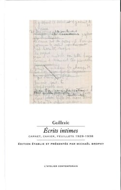 Matière - carnet, cahier, feuillets intimes 1929-1938