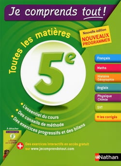 Je comprends tout Tome 7 : 5ème - toutes les matières (édition 2016)