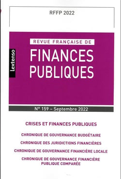 Revue française de finances publiques n.159 : septembre 2022