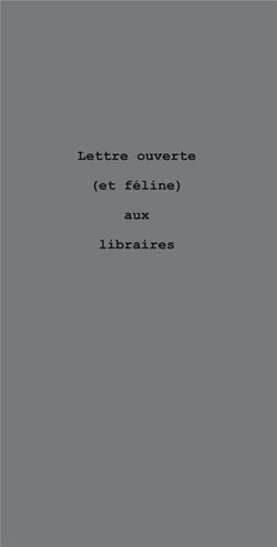 Lettre ouverte (et féline) aux libraires