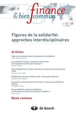 Finance & bien commun n.37/38 - figures de la solidarité: approches interdisciplinaires