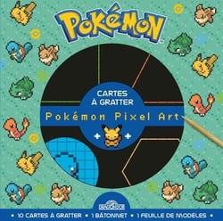 Pokemon - cartes a gratter pixel - pikachu, bulbizarre, salameche, carapuce
