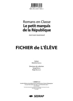 LECTURE EN TETE - PETIT MARQUIS DE LA REPUBLIQUE - LECTURE CYCLE 3 (FICHIER)