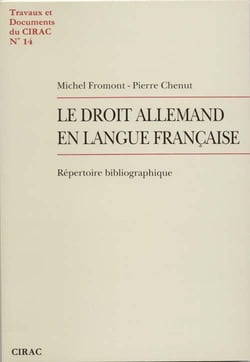 Le droit allemand en langue française - répertoire bibliographique