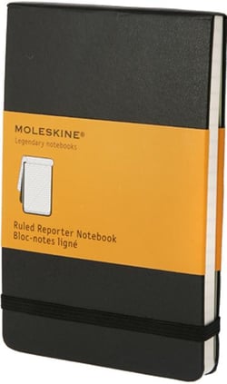 Bloc-notes ligne - format de poche - couverture rigide noire