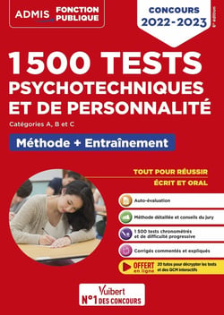 1500 tests psychotechniques et de personnalité : méthode et entraînement intensif - concours (édition 2022/2023)