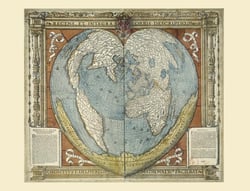 Carte : mappemonde en forme de coeur