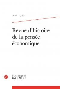 Revue d'histoire de la pensée économique n.1 - 2016