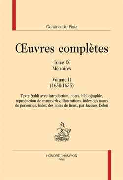 Oeuvres complètes t.9 - mémoires t.2 - 1650-1655