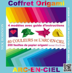 Origami couleurs de l'arc en ciel - coffret