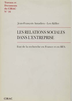 Les relations sociales dans l'entreprise - état de la recherche en france et en rfa
