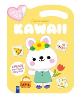 Le lapin paques - Kawaii colle et colorie
