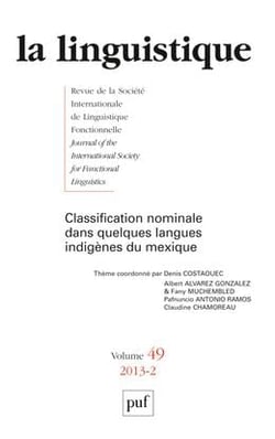 Revue La Linguistique n.49/2 : les classificateurs nominaux dans des langues du Mexique