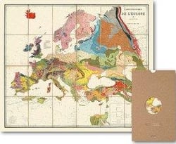 Carte geographie nostalgique : carte géologique de l'Europe