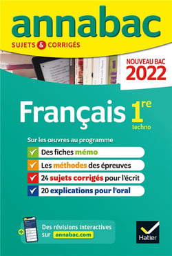 Annabac sujets & corrigés : français - 1re techno (édition 2022)