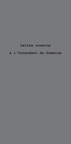 Lettre ouverte à l'intendant du domaine
