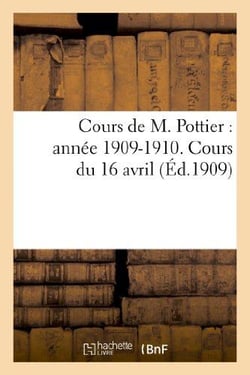Cours de m. pottier : annee 1909-1910. cours du 16 avril