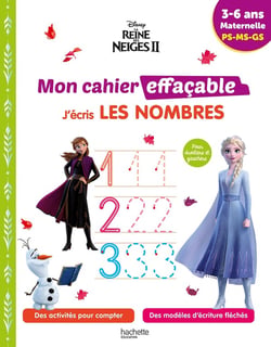 Disney - La Reine des Neiges 2 - Mon cahier effaçable - J'écris les nombres (3-6 ans)