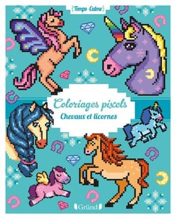 Coloriages pixels - chevaux et licornes