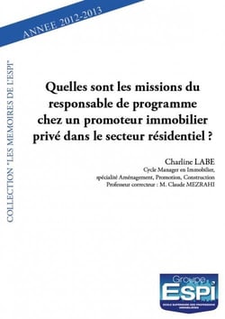Quelles sont les missions du responsable de programmes chez un promoteur immobilier privé dans le secteur résidentiel ?