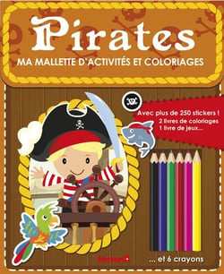 Ma mallette d'activités et coloriages - pirates - fond brun