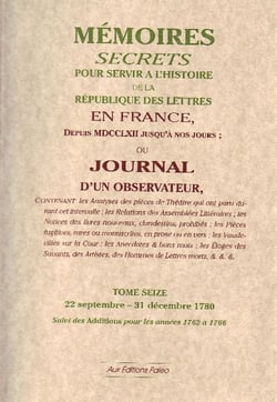 Mémoires, secrets ou journal d'un observateur t.16