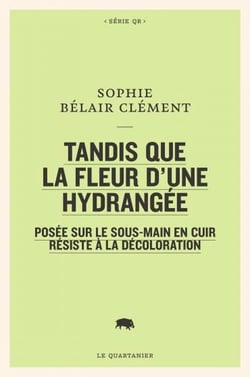 Tandis que la fleur d'une hydrangée posée sur le sous-mainen cuir résiste à la décoloration