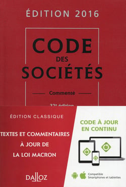 CODE DES SOCIETES 2016 (COMMENTE)
