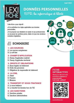 Données personnelles - RGPD, loi informatique et libertés