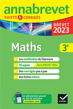 Annabrevet sujets & corrigés : maths - 3e (édition 2023)
