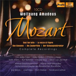 Mozart : Cosi fan Tutte, Les Noces de Figaro, Don Giovanni, La Flûte Enchantée, Le Directeur de théâ