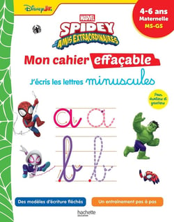 Spidey et ses amis extraordinaires - Mon cahier effaçable - MS, GS - J'écris les minuscules