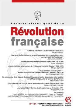 Annales historiques de la révolution française n.414 : Octobre-décembre 2023