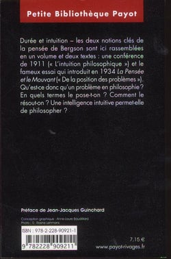 L'intuition philosophique - de la position des problèmes