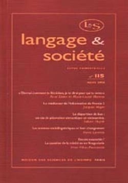 Langage et société, n° 115/mars 2006