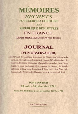 Mémoires, secrets ou journal d'un observateur t.18