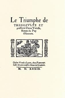 Le triumphe de treshaulte et puissante Dame Verolle, Royne du Puy d'Amours - Le Pourpoint fermé à boutons