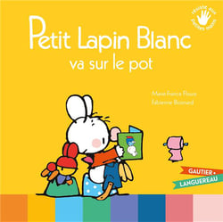 Petit lapin blanc va sur le pot