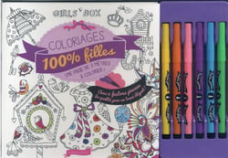 Coloriages 100% filles avec 6 feutres-pinceaux