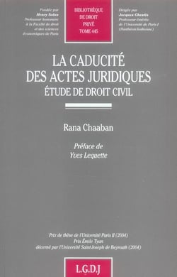 La caducite des actes juridiques - vol445