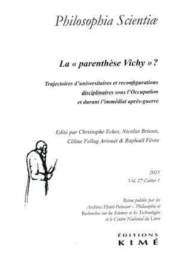 Revue Philosophia scientiae n.27 : la "parenthese Vichy" ?