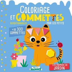 Mon P'tit Hemma - Coloriage et gommettes pour les petits - Les animaux du jardin - + de 300 gommettes repositionnables