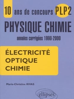 10 ans de concours PLP2 en Physique Chimie - Annales corrigées 1990-2000 - Electricité, Optique, Chimie.