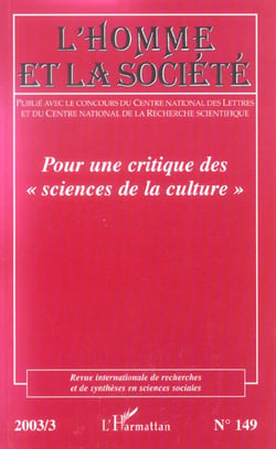 Pour une critique des "sciences de la culture" - vol149