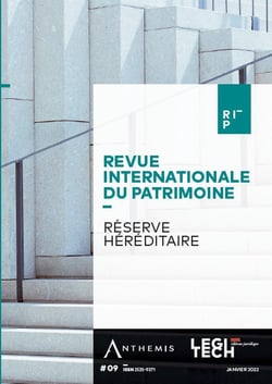 Revue internationale du patrimoine n.9 : réserve héréditaire