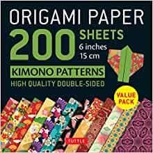 Origami paper 200 sheets kimono patterns 6 inches